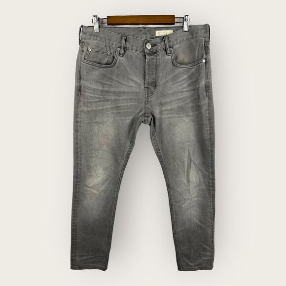 Allsaints Mens size 32 Boise Rex Slim Fit Denim Jeans Gray Wash